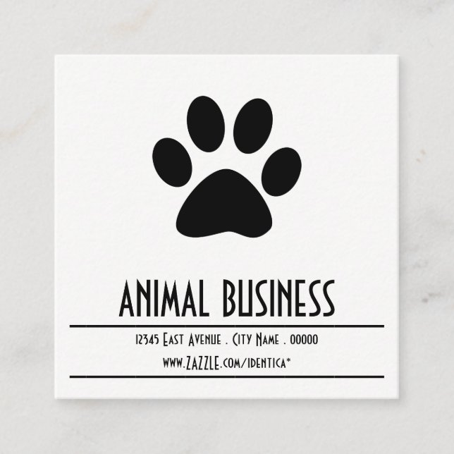 tarjeta del sello de la pata del mascota (Anverso)