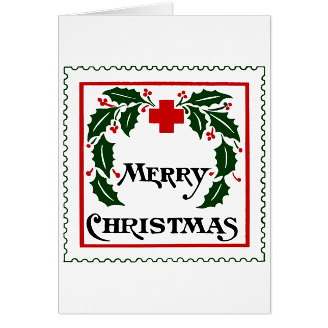 TARJETA DEL SELLO DEL NAVIDAD DEL VINTAGE (Frente)