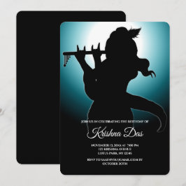 Tarjeta del Señor Krishna azul para cumpleaños - A