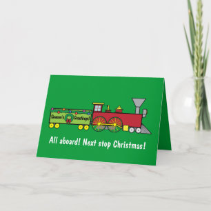 Tarjeta del sobrino del tren del navidad