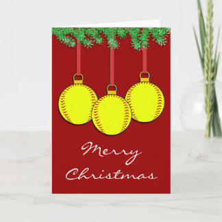 Tarjeta del softball de Fastpitch del navidad