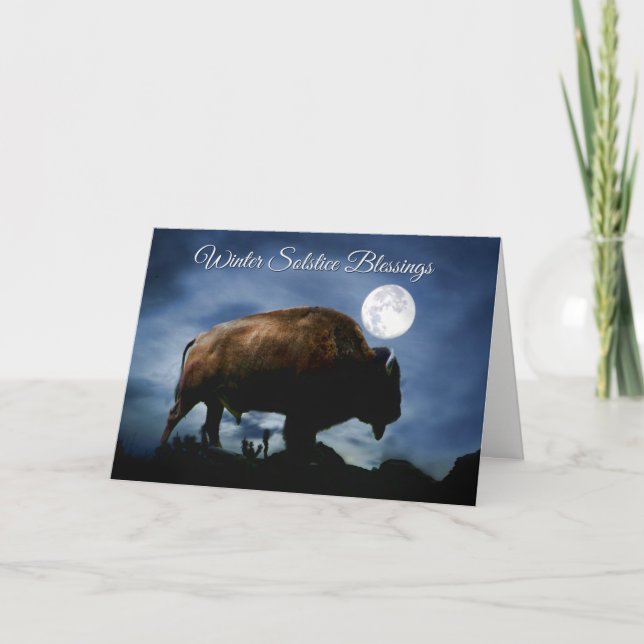 Tarjeta del solsticio de invierno del bisonte de (Anverso)