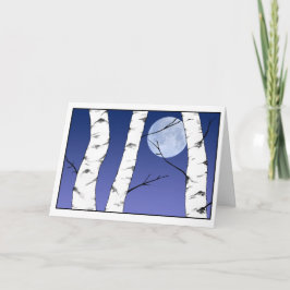 Tarjeta del solsticio/de Yule de los abedules del