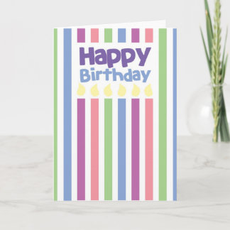 Tarjeta del stripey del feliz cumpleaños