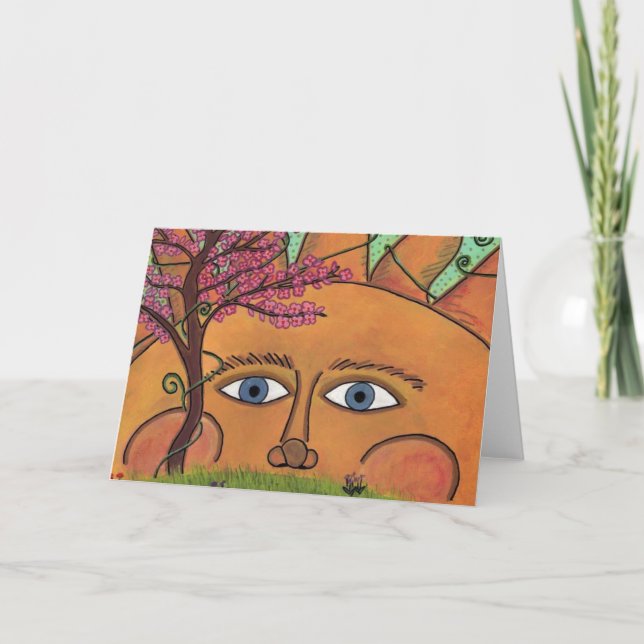 Tarjeta del Sun-Saludo de la primavera (Anverso)