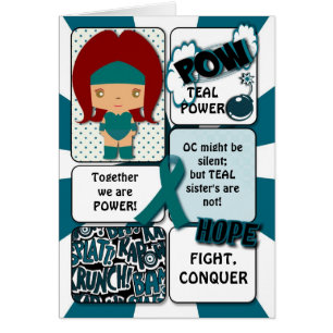 Tarjeta del superhéroe del cáncer ovárico