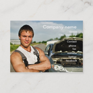 Tarjeta del taller de reparaciones del automóvil