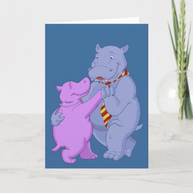 Tarjeta del tango del hipopótamo del baile (Anverso)