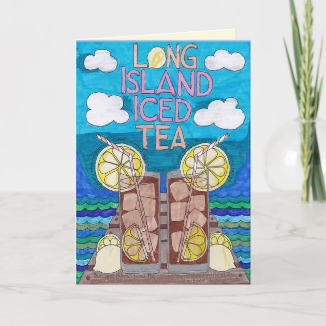 Tarjeta del té de hielo de Long Island - hora (Anverso)