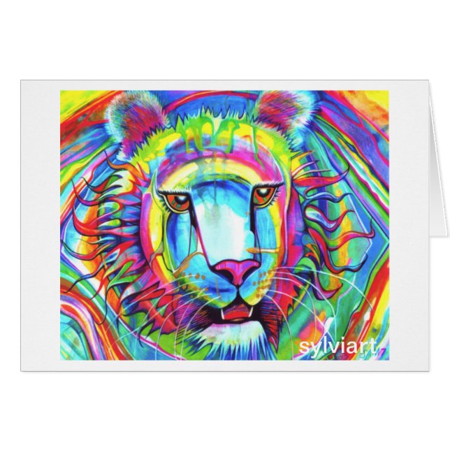 Tarjeta del TIGRE del ARCO IRIS - derechos (Anverso (Horizontal))
