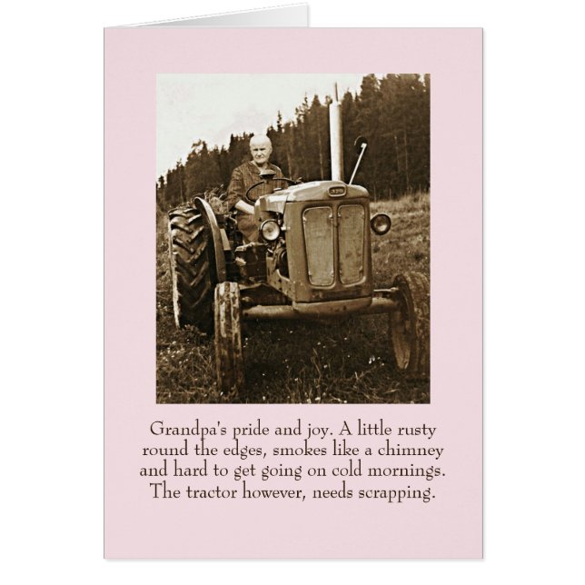 Tarjeta del tractor del abuelo del humor del (Frente)