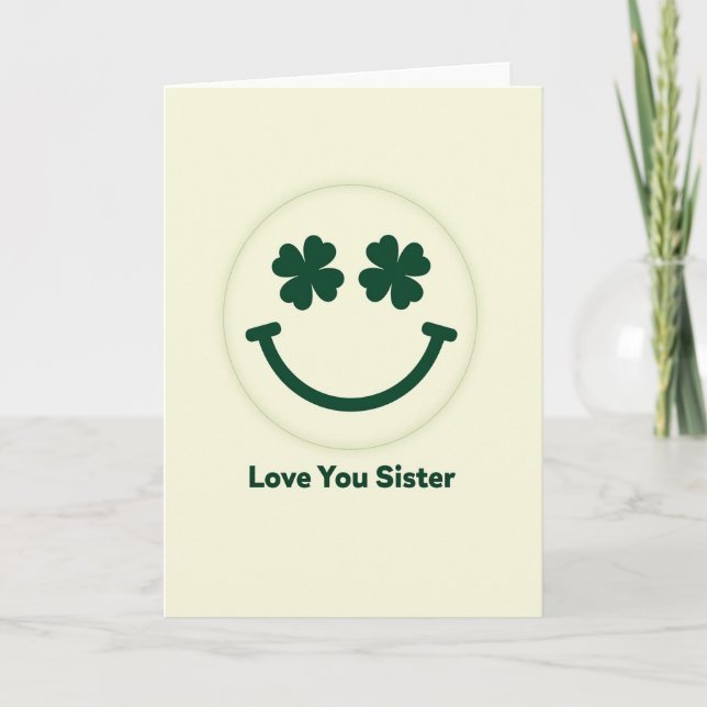 Tarjeta del trébol de Hermana Te Amo (Anverso)