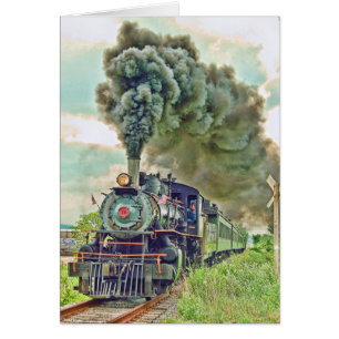 Tarjeta del tren de pasajeros del vapor