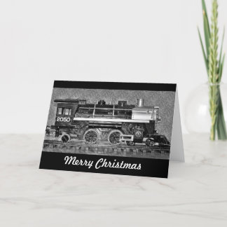 Tarjeta del tren del modelo de las Felices Navidad