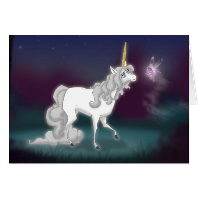 Tarjeta del unicornio (espacio en blanco dentro) (Anverso (Horizontal))