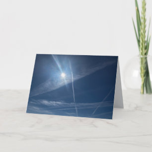 Tarjeta del universo de cielo azul celestial en ac