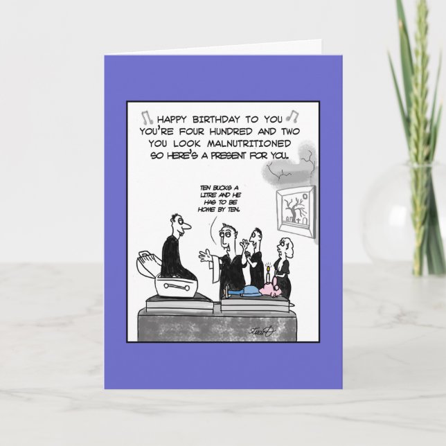 Tarjeta del vampiro del feliz cumpleaños (Anverso)