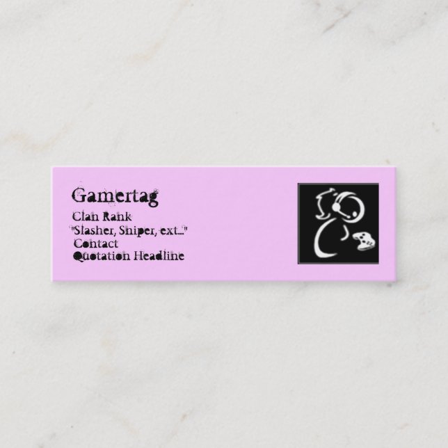 Tarjeta del videojugador de CwG (Anverso)