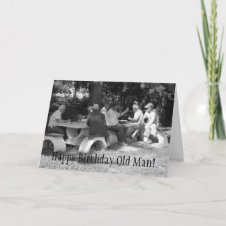 Tarjeta del viejo hombre del feliz cumpleaños