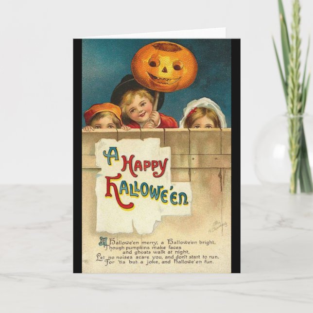 tarjeta del vintage de Halloween (Anverso)