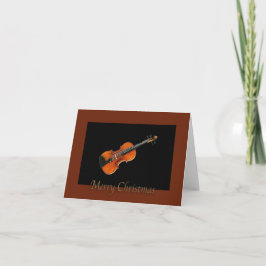 Tarjeta del violín de las Felices Navidad