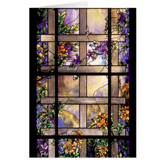 Tarjeta del vitral de Nouveau del arte de Tiffany (Frente)