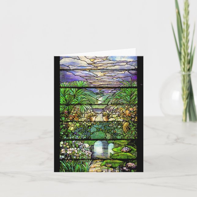 Tarjeta del vitral de Nouveau del arte de Tiffany (Anverso)