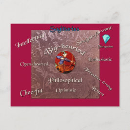 Tarjeta del zodiaco de las características del