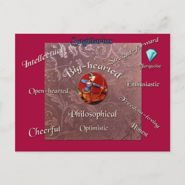 Tarjeta del zodiaco de las características del (Anverso)