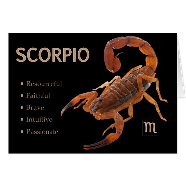 Tarjeta del zodiaco del escorpión/del escorpión (Anverso (Horizontal))