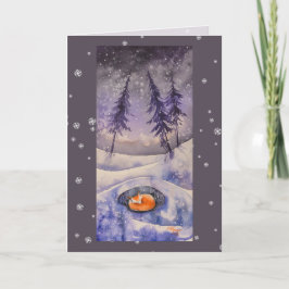 Tarjeta del zorro el dormir