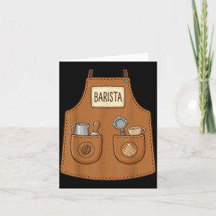 Tarjeta Delantal divertido de barista lindo café espresso 