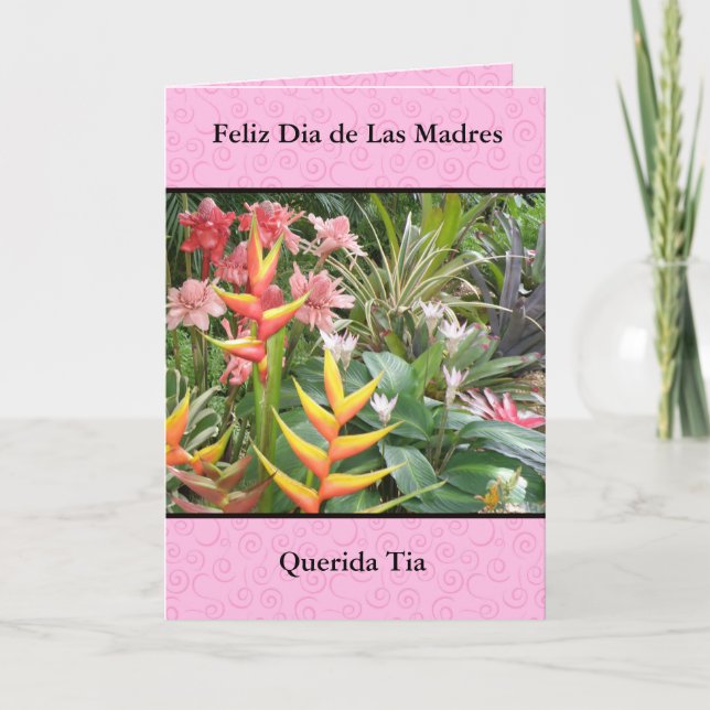 Tarjeta Delas Madres Tia del diámetro de Feliz (Anverso)