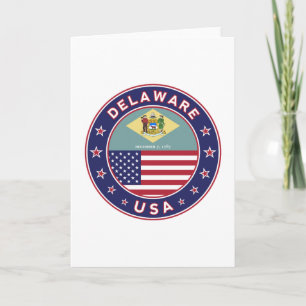 Tarjeta Delaware, camiseta de Delaware, pegatina de Delawa