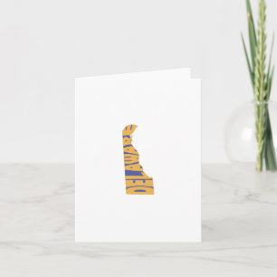 Tarjeta Delaware State Name Word Art Yellow Note