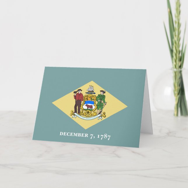 Tarjeta Delawarean Flag, Flag of Delaware (Anverso)