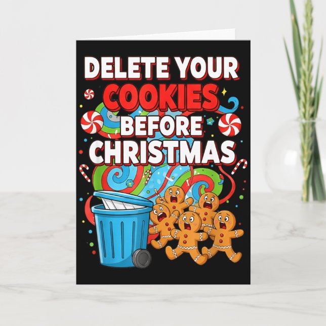 Tarjeta Delete Cookies Funny Christmas Cookie  (Anverso)