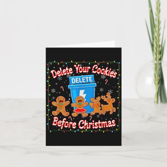 Tarjeta Delete Your Cookies Funny Christmas  (Anverso)