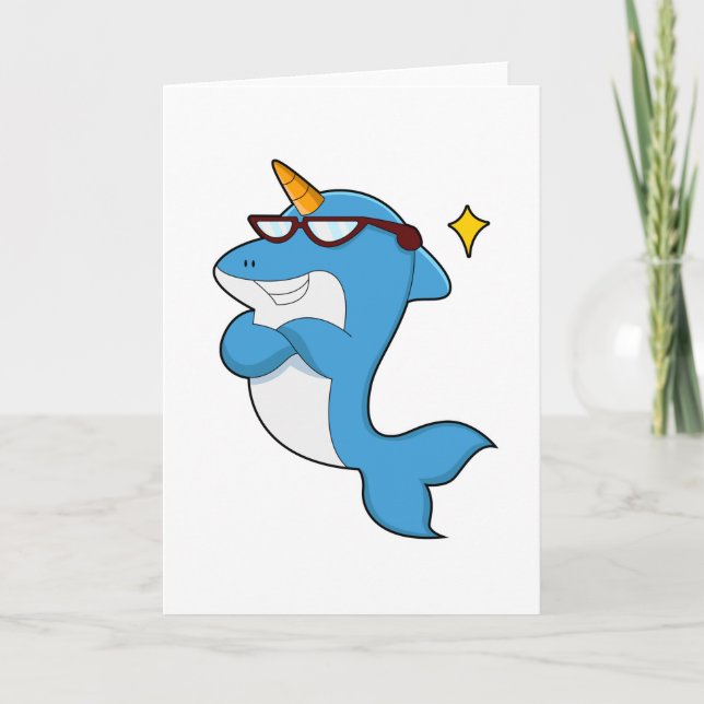 Tarjeta Delfín como Unicornio con Gafas.PNG (Anverso)