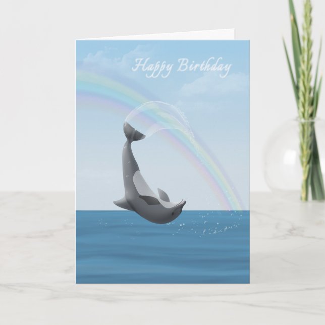 Tarjeta Delfín del feliz cumpleaños (Anverso)