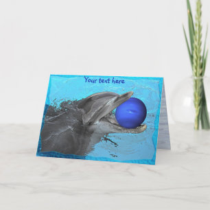 Tarjeta Delfín que juega con Neptuno (tarjeta)