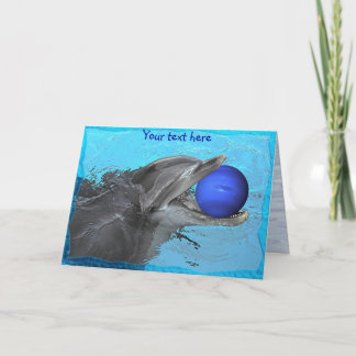 Tarjeta Delfín que juega con Neptuno (tarjeta)