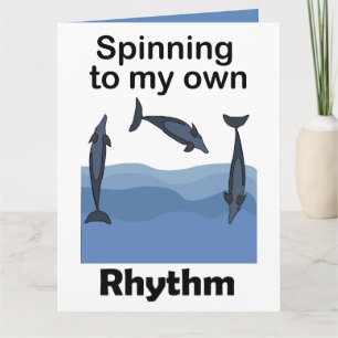 Tarjeta Delfín Spinner Girando Al Ritmo De Mi Propia Cita
