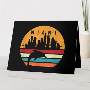 Tarjeta Delfín Vintage Silueta Miami 80 Souvenir Dolp
