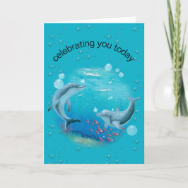 Tarjeta Delfines De Cumpleaños En El Planeta Tierra