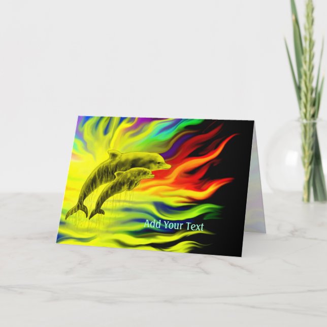 Tarjeta Delfines en el Sol (Anverso)