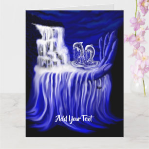 Tarjeta Delfines, manos de los tiempos