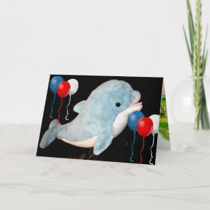 Tarjeta Delfines Pescados Agua Océano Playa Paz Destino