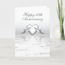 Delfines y corazón de aniversario de plata