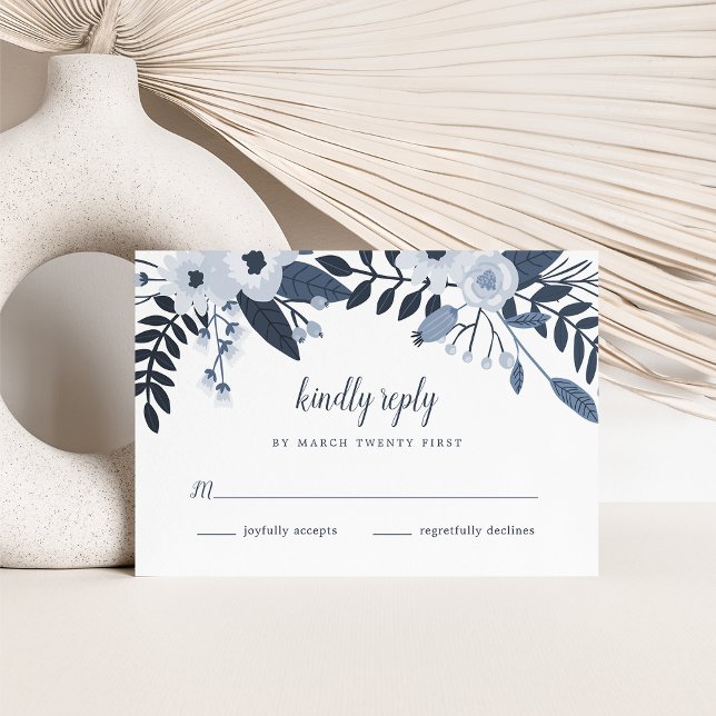 Tarjeta Delft Floral RSVP (Subido por el creador)